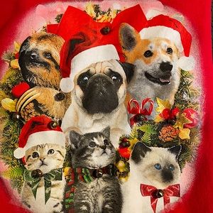 Adorable Christmas sweatshirt with animals and bells